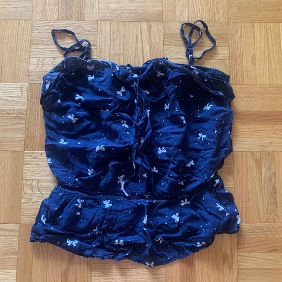 Garage Y2K Bows Babydoll Peplum Tank Top - Picture 1 of 3